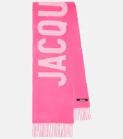 [Jacquemus] Jacquemus Logo jacquard wool scarf One Size pink