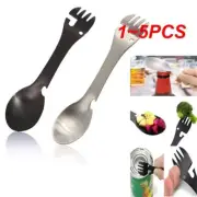 1~5PCS Outdoor Tools Camping Multi-functional Outdoor Fold Tableware Fork EDC Ki