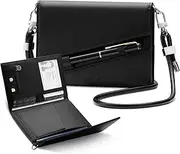 [VULKIT] Passport Holder Wallet for Travel, RFID Blocking Leather Passport Card Cover Case Travel Essentials with Lanyard for Men and Women Black