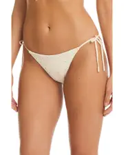 Red Carter Eyelet Tie Side Swim Bottoms