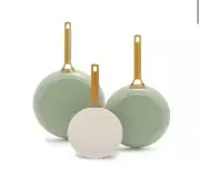 GreenPan Jewel Pro Ceramic Non-Stick 3-piece Fry Pan Set New In Box