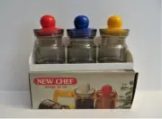 Vtg 1970's Mod Plastic Spice Herb Jar Canister w/ Wall Rack Kartell Era New!