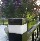 8 Pack Solar Post Cap LED Lights Outdoor Fence 2Inx2In Wrought Iron Aluminum