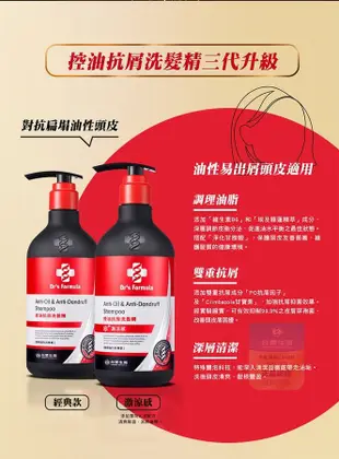 《台塑生醫》Dr's Formula控油抗屑洗髮精升級版(激涼款)三代580g*4入