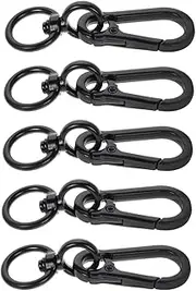 [Toyvian] 5pcs Carabiner Keychain Clips Zinc Alloy Lobster Hook for Dog Leash Camping Gear Versatile Snap Hooks Black