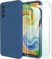 [MOONESS] Compatible with Samsung Galaxy A13 5G / A04s Case, Mobile Phone Case for Samsung Galaxy A04s / A13 5G with 2 Protective Films, Liquid Silicone TPU Protective Case, Thin Back Cover - Blue