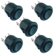 10 x Black Mini Round On-Off-On Rocker Switch SPDT 12A SCI R13-270D