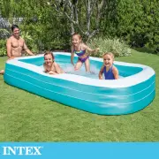 【INTEX】歡樂家庭藍色長形游泳池305x183x56cm 1050L 適用6歲+(58484NP)