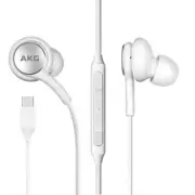 Type C Headphone Earbuds with Microphone - White Color
