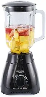 [universal] 550W Mass Vital Blender - Glass Jar 57 Oz / 1.8 Quart / 1.7 Liter - 7-cup, 2 Speed + Pulse Function and 4 Stainless Steel Blade with Chrome Steel Technology