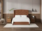 My Style Winged Headboard & Slimline Base - Queen / Gingerbread / Standard Base