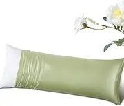 Heywaller Satin Pillowcase for Hair and Skin - Sage Green Body Size Pillow Cases 1 Pack - Similar to Silk Pillowcase with Envelope Closure - Soft & Silky Pillow Cover for Him or Her
