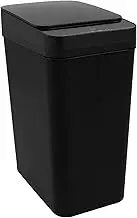 Smart Trash Can Touchless, Garbage Can Infrared Motion Sensor, Can Intelligent Bathroom Trash Can Plastic Rectangle Trash Bin with Lid for Home Office Kitchen Bathroom (Black)