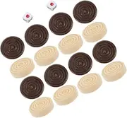 VANZACK 1 Set Wooden Round Checkers Set for Board Games for Classroom Use and Family Gatherings and Versatile Game Pieces