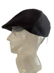 NWT WEATHERPROOF 6 PANEL DRIVING CAP BLACK MICROSUEDE MEDIUM