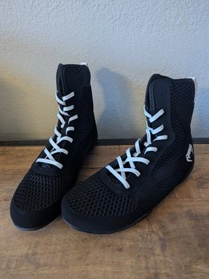 NEW Venum Contender 04958 Mens Black White High Top Boxing Shoes Size 10