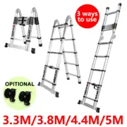 3.2/3.8/4.4/5M Telescopic Aluminium Ladder Extension Extendable Step Folding NEW