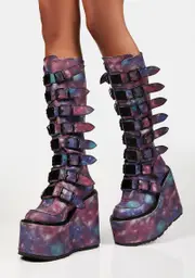 [Demonia] Blue Reflective Trinity Boots