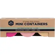EVER ECO Stainless Steel Mini Containers Rise Leak Proof 3pk
