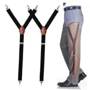Shirt Stays for Men Military Adjustable Elastic Garter Straps Sock with Non