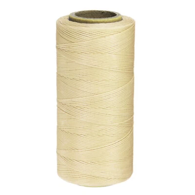 0.8mm Leather Sewing Waxed Thread, 270 Yards / 247m, Polyester Cord, Cream