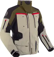 Bering Freeway, textile jacket waterproof , color: Light Grey/Dark Blue/Red , size: 4XL
