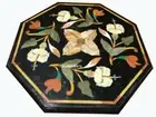 Octagon Marble Side Table Top Center Table Multi stones Floral Inlay Art 3'x3'