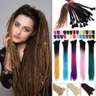 Long Straight Dreadlock Extensions Human Hair Handmade Crochet Locs Extensions j
