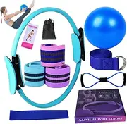 Pilates Essentials Kit for Women, Home Pilates Kit Better Me, 3 Set Exercise Resistance Bands-Booty Bands/Figure 8 Resistance/Yoga Bands for Stretching