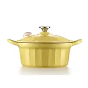 BUYDEEM CP551 Enameled Cast Iron Dutch Oven – 3.9L (Yellow)