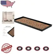 Elegant Black Boot Tray with Easy-Clean Coir Insert - Perfect for Any Entryway