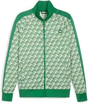 [PUMA] Mens T7 All-Over Print Athletic Outerwear Casual Full Zip - Green, White - Size S