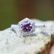 Color Change Alexandrite Engagement Ring Sterling Silver 925 , June Birthstone