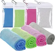 4 pcs Cooling Towel (40"x 12"), Ice Towel, Microfiber Towel, Soft Breathable Chilly Towel Stay Cool for Yoga, Sport, Gym, Golf, Camping, Fitness, Running, Workout & More Activities