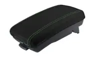 Console Lid Pull Over Armrest Cover Leather for Kia Forte 10-13 Green Stitch