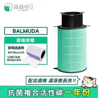 在飛比找PChome24h購物優惠-綠綠好日 抗菌HEPA濾芯 適用BALMUDA百慕達 Air