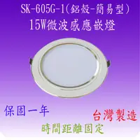 在飛比找松果購物優惠-SK-605G-1 15W微波感應嵌燈(簡易式-台灣製)【滿