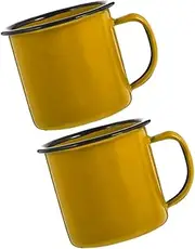 CLISPEED 2Pcs Vintage Enamel Drinking Cups Lightweight Retro Mugs for Outdoor Camping for Tea Coffee Juice and Water Sturdy Design for Home and Travel