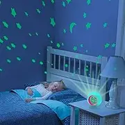 Kids Alarm Clock,Moon Stars Projector Alarm Clock,Digital Alarm Clock ok to Wake for Toddler Kid Alarm Clock,7 Color Changing Night Light Kids to Wake up at Bedroom Loud Clock for Girls Boys Gifts
