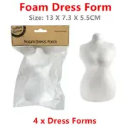 4 x White Polystyrene Foam Dress Mannequin Torso Styrofoam Art Decoration DIY