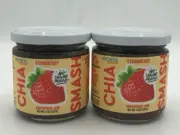 Chia Smash Fruit Jam (Strawberry, 2 Jars) Low-Calorie, No Sugar Added Exp. 04/26