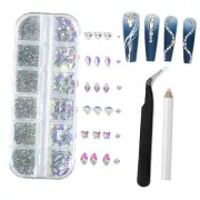 Rhinestones for Nails kit Crystal Ab Gems Flatback Irregular 1-Crystal Ab
