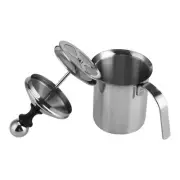 STAINLESS STEEL MANUAL MILK FROTHER DOUBLE MESH COFFEE FOAMER CREAMER BLENDER...