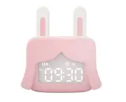 F27 Mini Cartoon Smart Rabbit Shape Small Alarm Clock USB Charging Wake Clock Bedside Fun with Sleeping Clock Decorative Clock