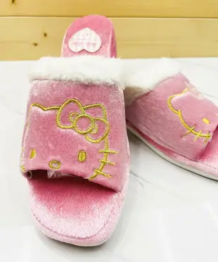 【震撼精品百貨】Hello Kitty 凱蒂貓~日本sanrio三麗鷗 Hello kitty 絨毛室內拖鞋~增高粉*00500