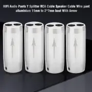 4Pcs Aluminium HiFi Speaker Pants Audio Cable Y Splitter for RCA Bi-Wire Cable