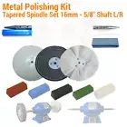 Aluminium Alloy Brass Steel 11pc Metal Polishing Kit For 200mm 8" Bench Grinder