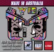 FOX RHYTHM 36 STYLE Fork Decals Stickers OIL SLICK PRINT/black Laminated KIT
