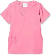 Primevère(プリムヴェール) Plimvale ST-404 Women's Scrub/Lab Coat, Coral Pink, Japanese SS-(Equivalent to Japanese Size XS)