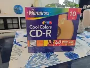NEW SEALED Memorex Cool Colors CD-R 10 Pack 700 MB 80 Min 48X Blank CDs